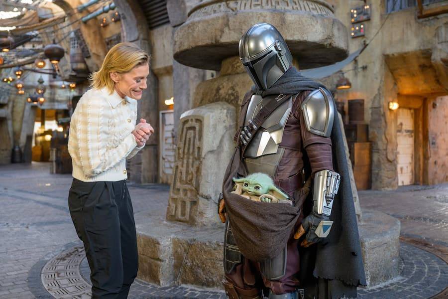 'The Mandalorian' star Katee Sackhoff at Star Wars Galaxy's Edge