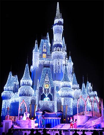 Cinderella Castle light show for the holidays