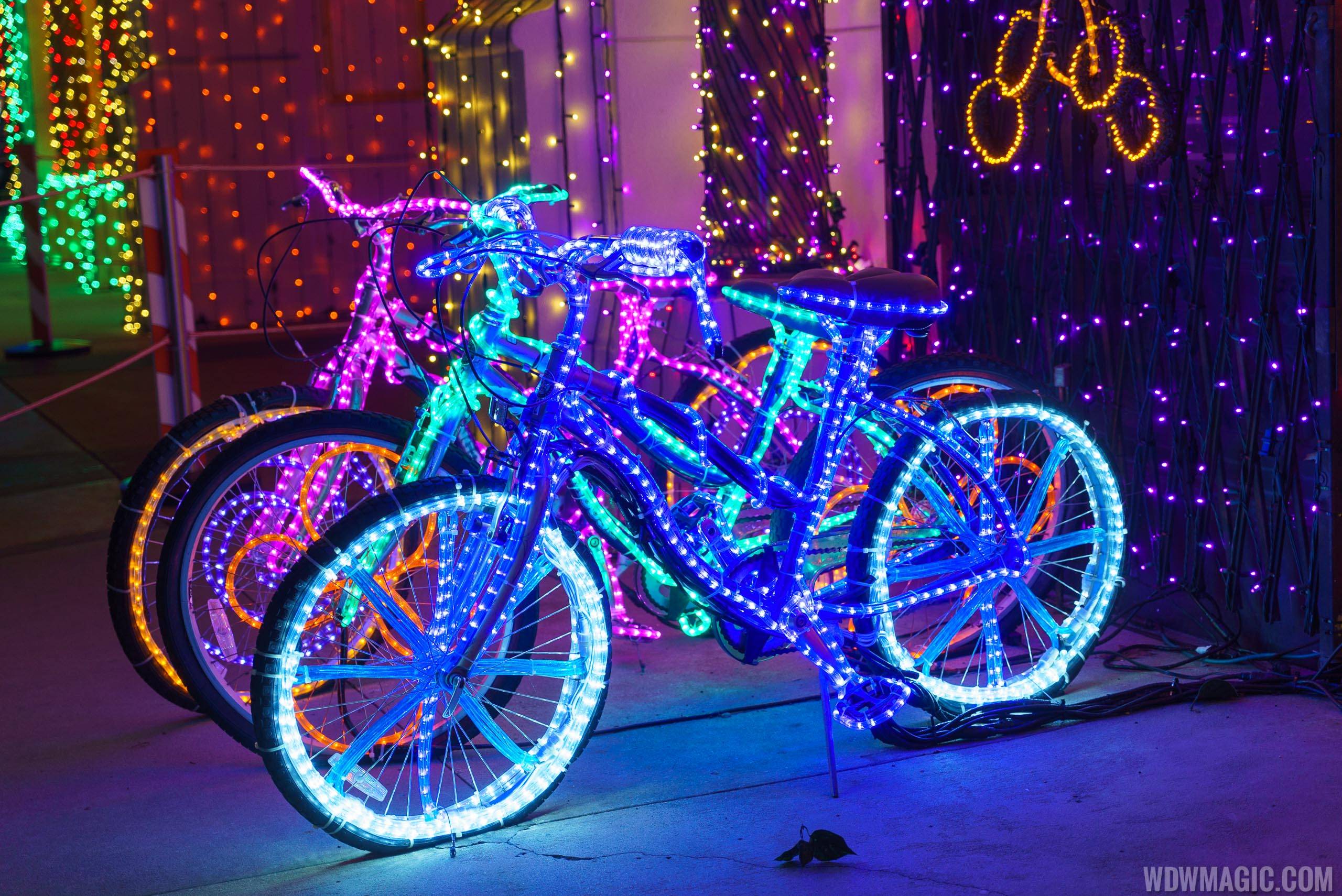 Even the bikes were decorated with lights