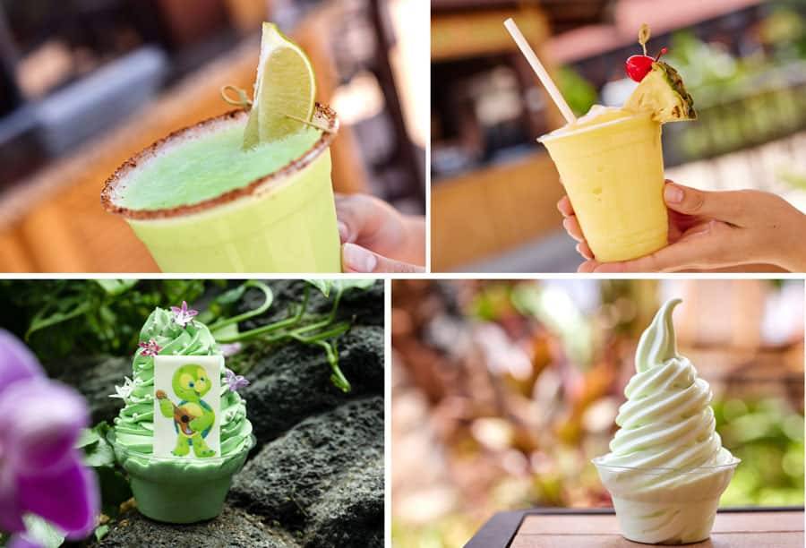 Frozen Margarita with DOLE Whip Lime, Frosty Pineapple, Olu Mel DOLE Whip and DOLE Whip lime