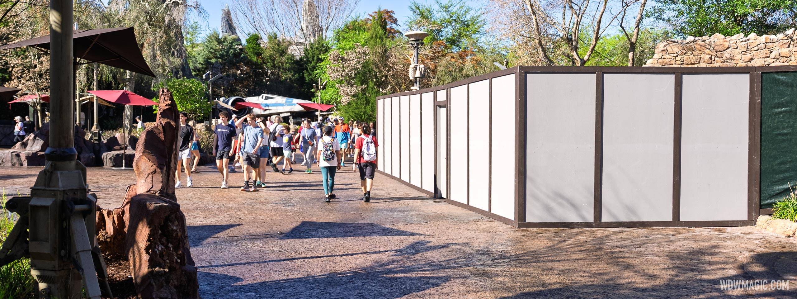 Construction Walls Appear Around A-Wing in Star Wars: Galaxy's Edge at Hollywood Studios