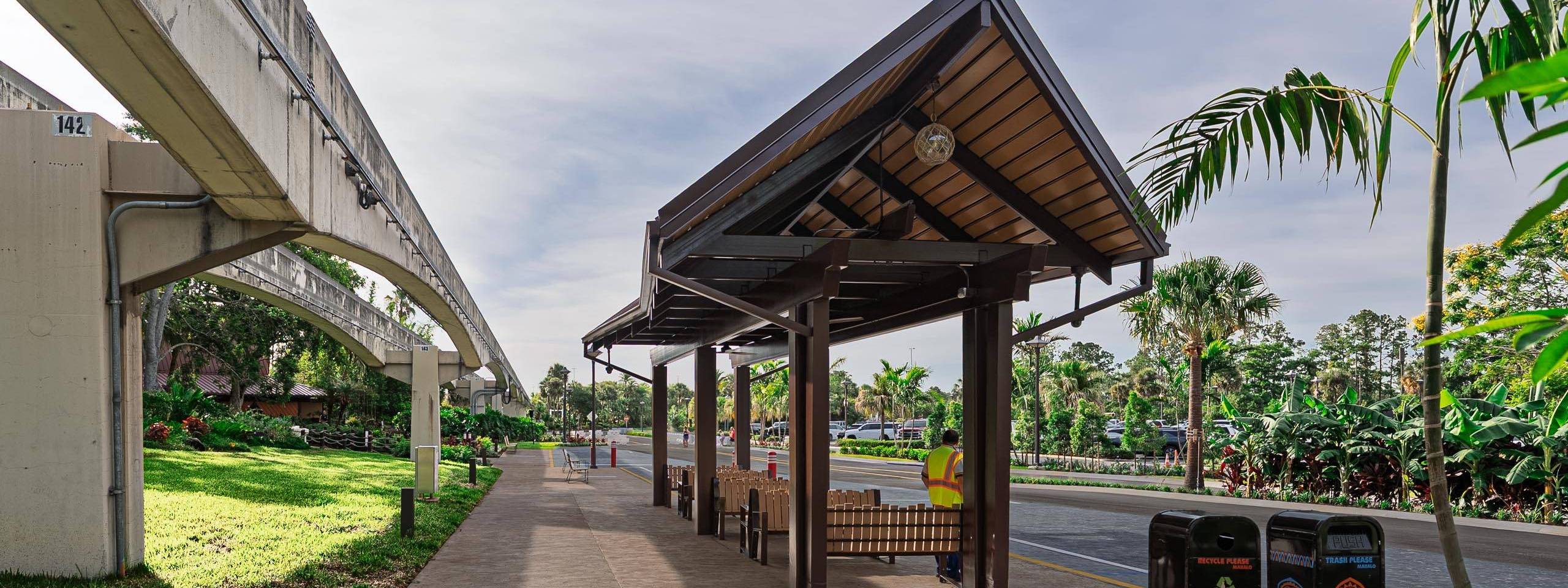 New Bus Stop at Disney's Polynesian Village Resort Is Complete and Ready to Open